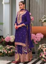 Chinnon Violet Ceremonial Wear Embroidery Work Readymade Plazzo Suit